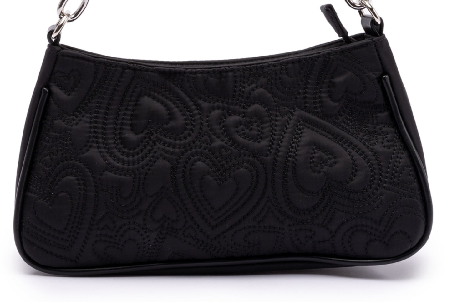Bolsa de ombro feminina Skinnydip London Gianna Nylon Heart Quilt, preta, tamanho regular