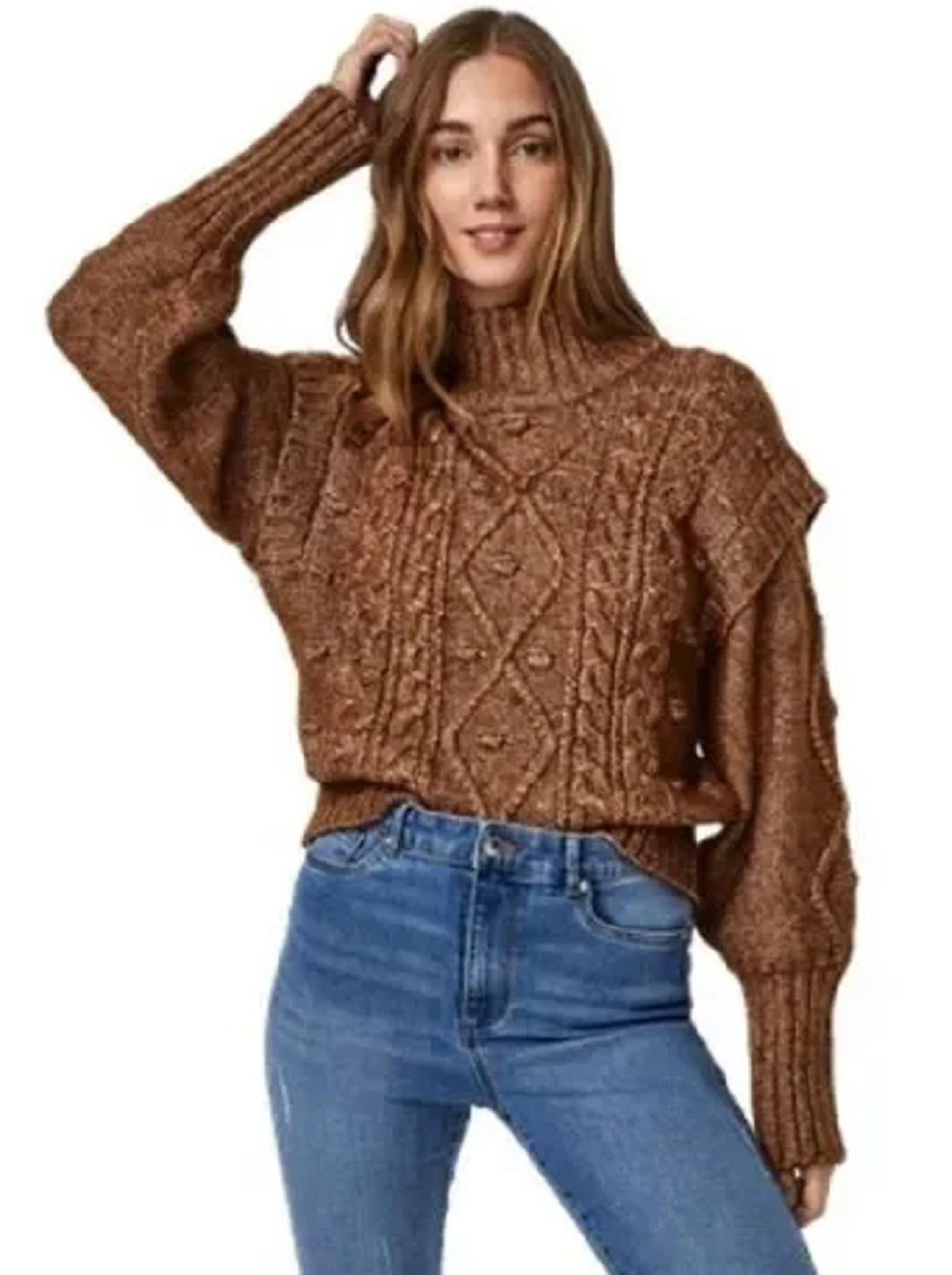 VERO MODA Suéter Feminino Marrom Tamanho X-Grande