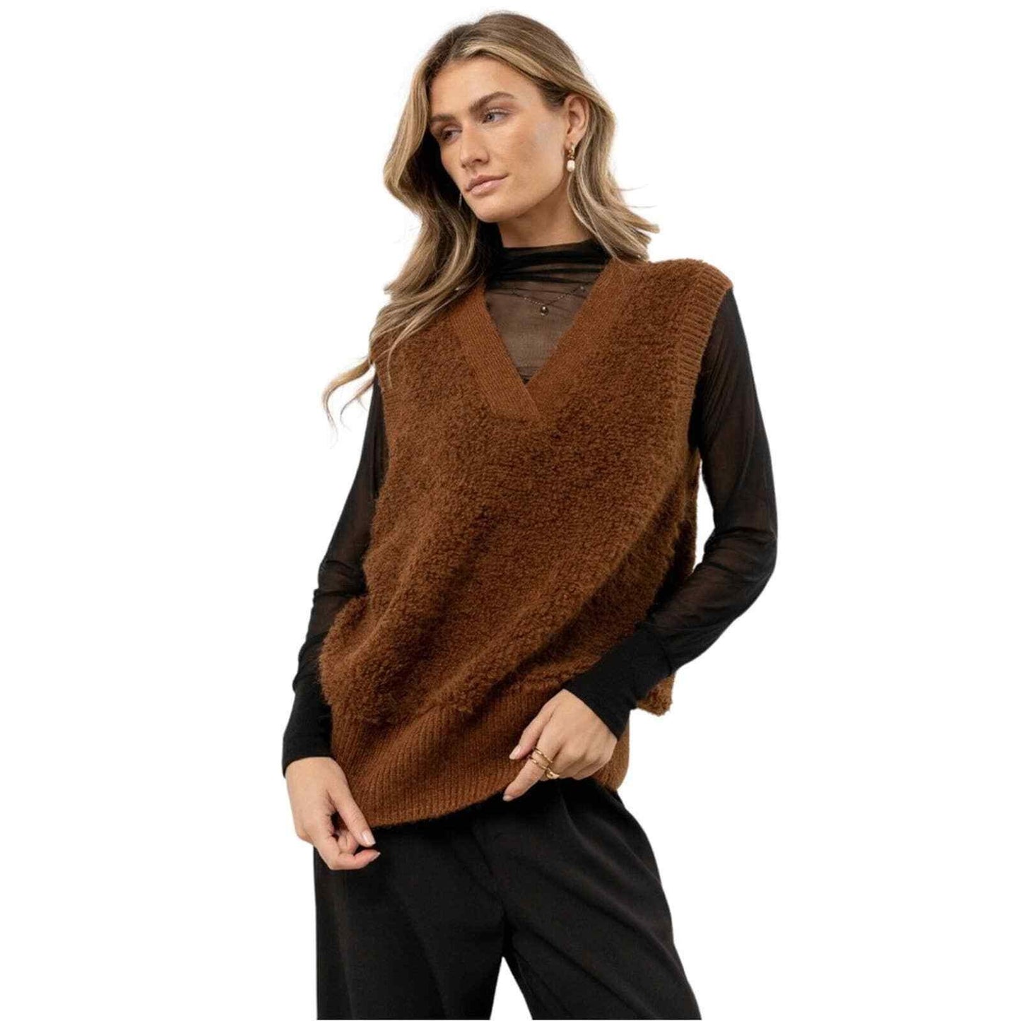VERO MODA Colete Lucia Feminino Marrom