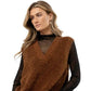 VERO MODA Colete Lucia Feminino Marrom