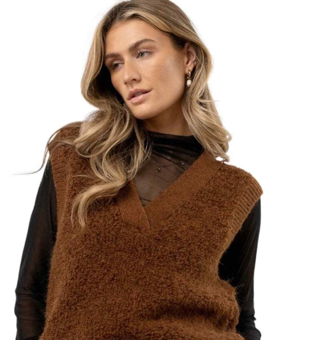 VERO MODA Colete Lucia Feminino Marrom