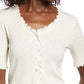 VERO MODA Top Hailey Canelado Feminino Branco Tamanho P