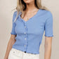 VERO MODA Top canelado Hailey feminino azul tamanho X-G