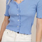 VERO MODA Top canelado Hailey feminino azul tamanho X-G