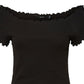 Blusa canelada Gabriella feminina VERO MODA preta
