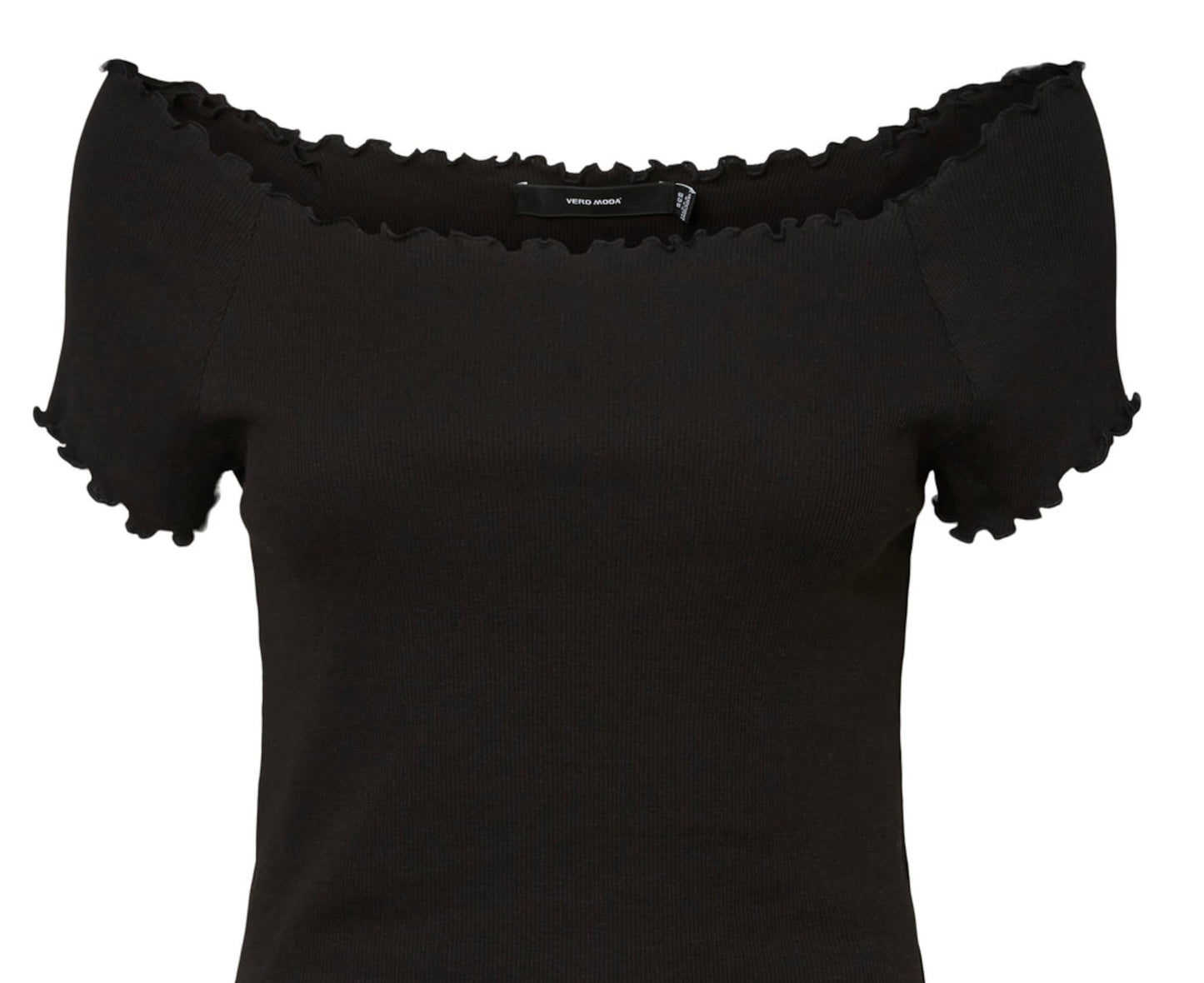 Blusa canelada Gabriella feminina VERO MODA preta