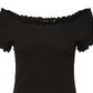 Blusa canelada Gabriella feminina VERO MODA preta