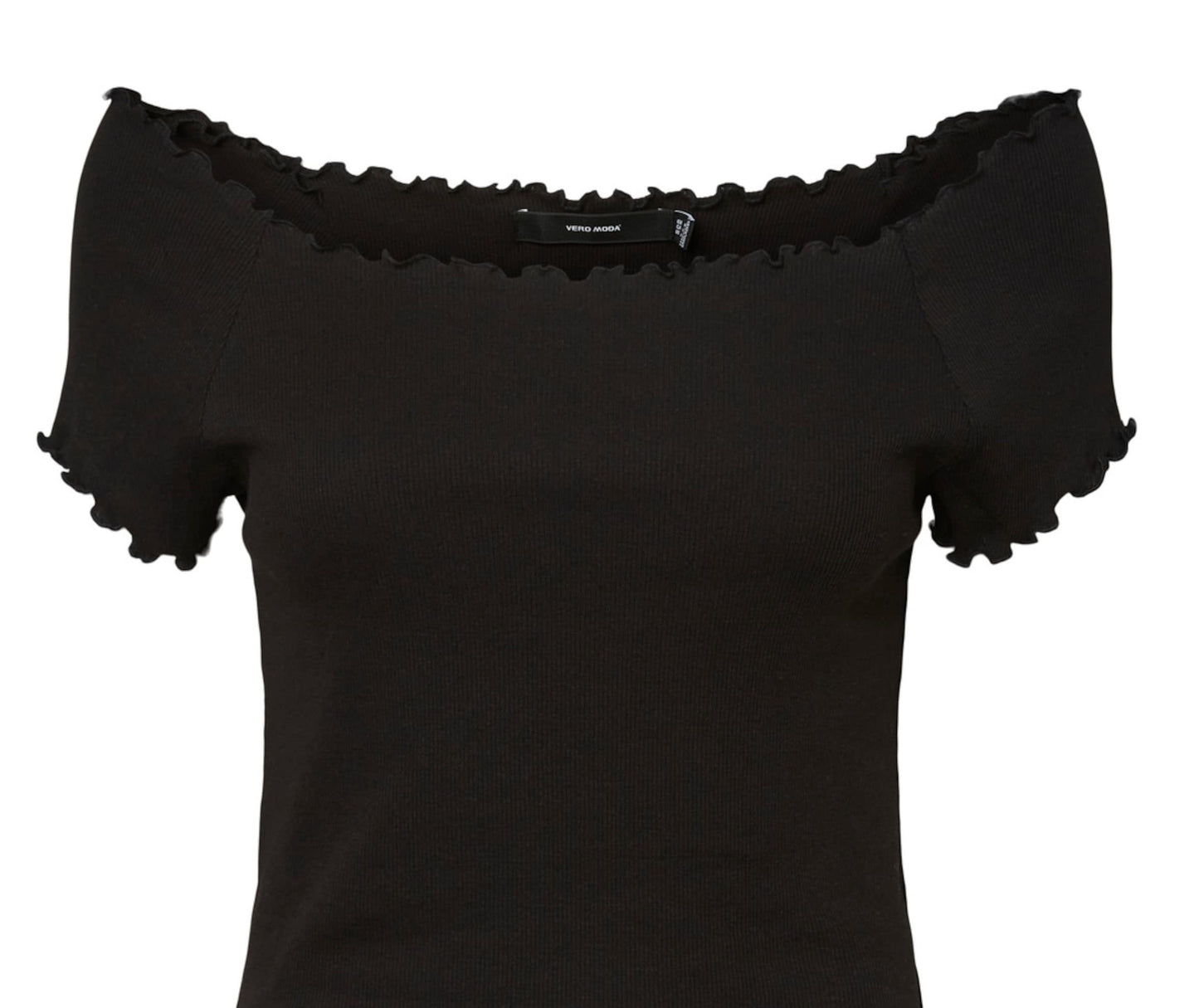 Blusa canelada Gabriella feminina VERO MODA preta