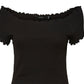 Blusa canelada Gabriella feminina VERO MODA preta