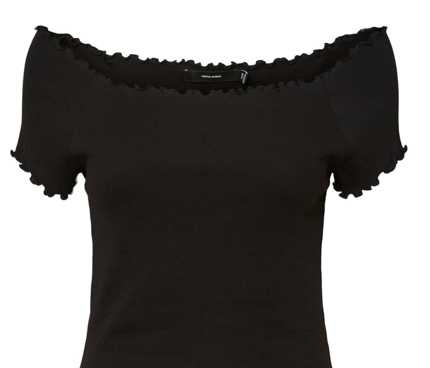 Blusa canelada Gabriella feminina VERO MODA preta