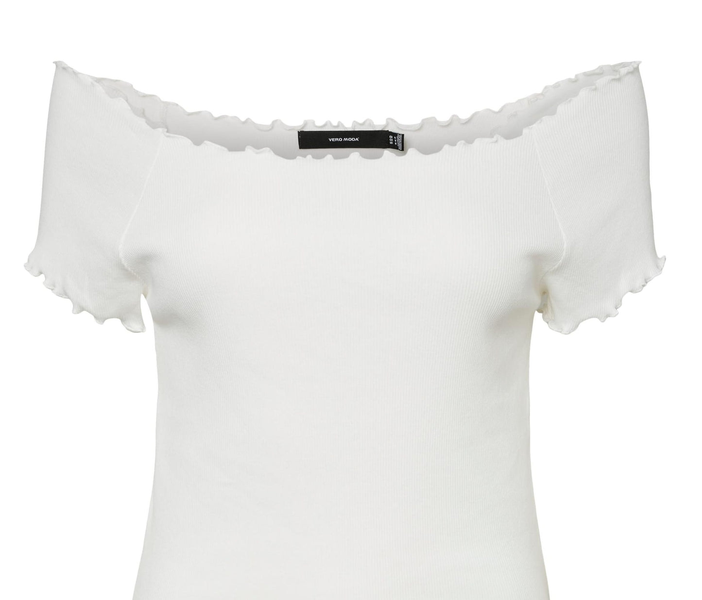 VERO MODA Top Gabriella Canelado Feminino Branco Tamanho Grande