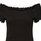 Blusa canelada Gabriella feminina VERO MODA preta