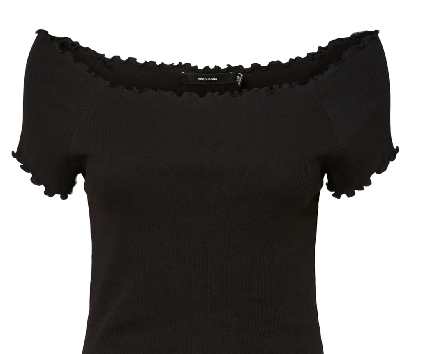 Blusa canelada Gabriella feminina VERO MODA preta