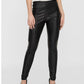 Calça de couro vegano Pepper feminina VERO MODA, preta, tamanho X-S