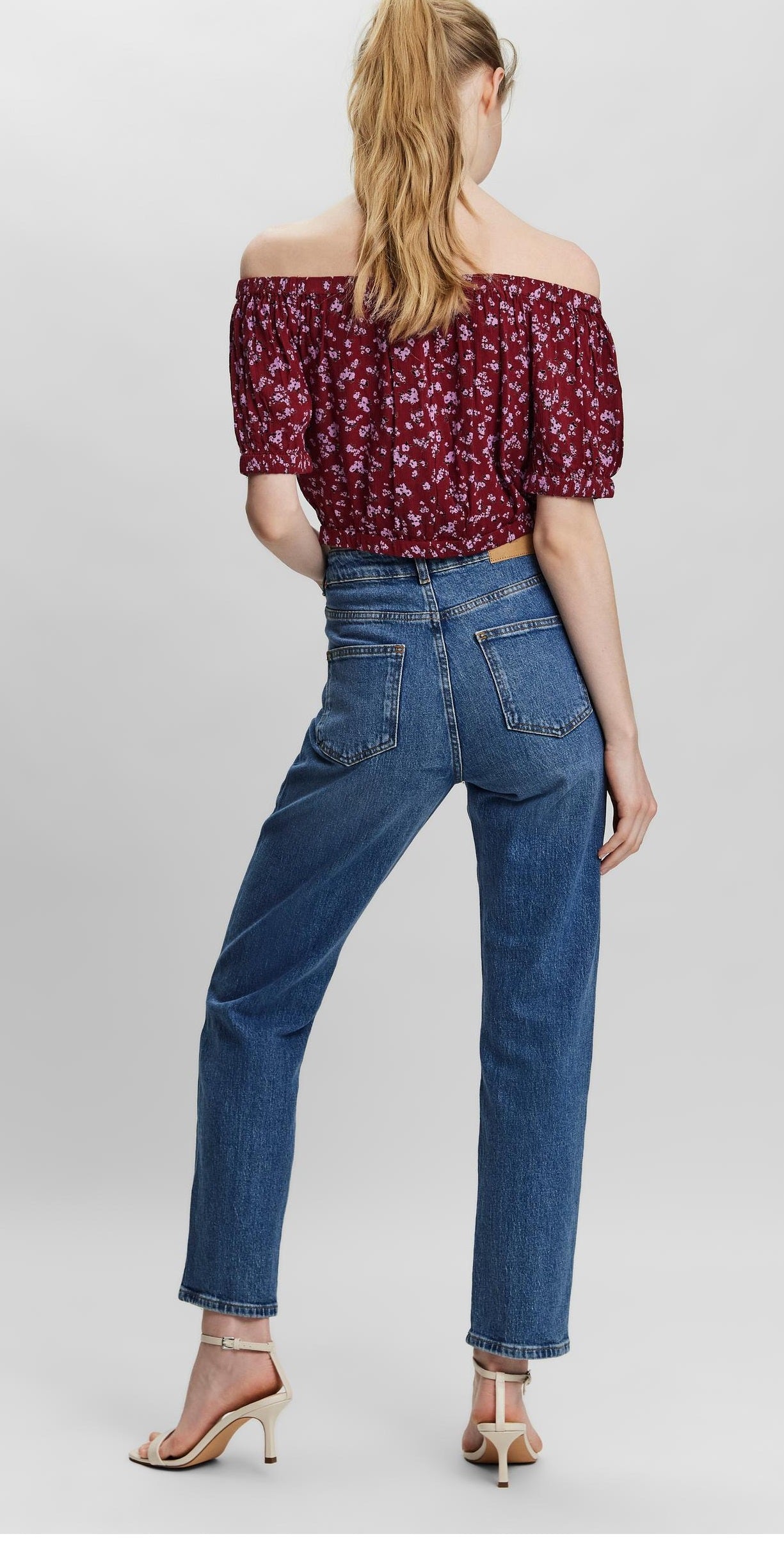 VERO MODA Top Tatum Floral Feminino Vermelho Tamanho X-Grande