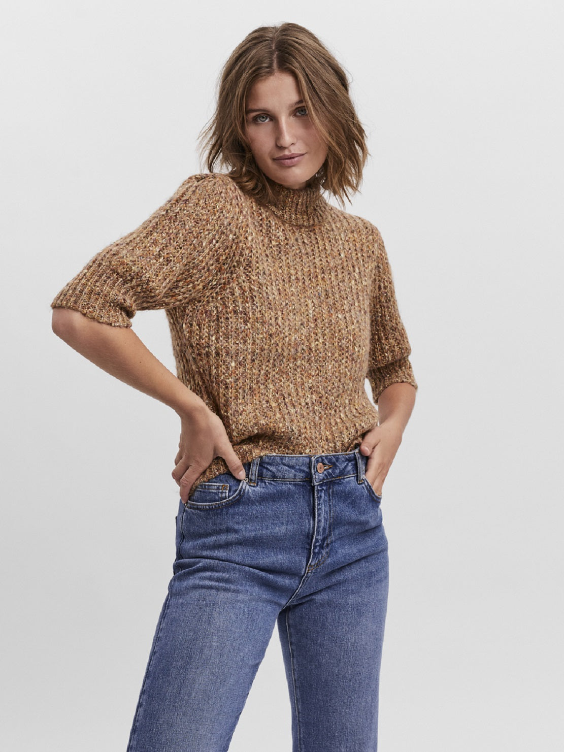 VERO MODA Suéter Feminino Marrom