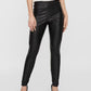Calça de couro vegano Pepper feminina VERO MODA, preta, tamanho pequeno