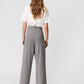 Calça feminina VERO MODA com pregas frontais cinza, tamanho 42