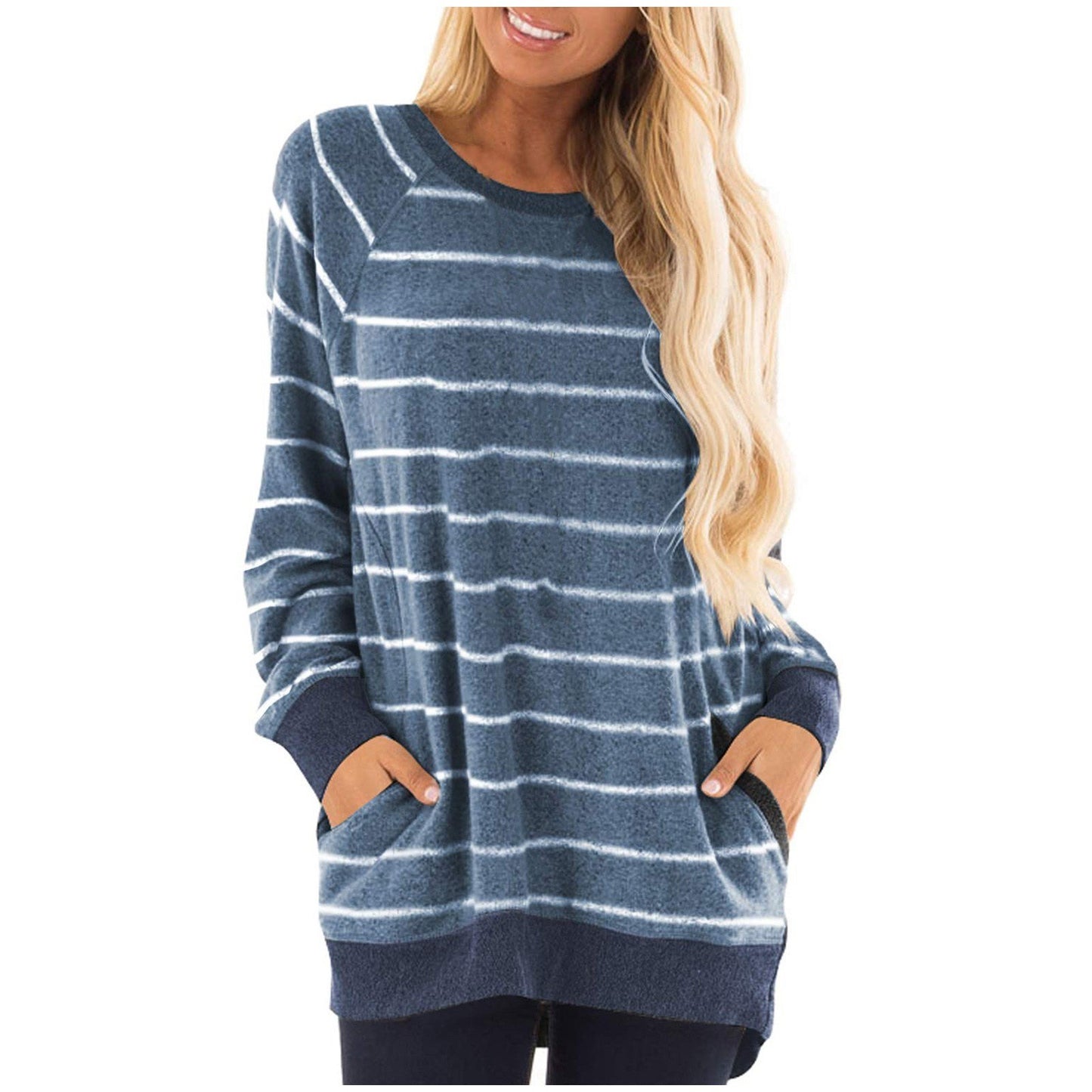 El Corte Ingles Suéter pull Manches Longues Et Encolure Bateau feminino azul