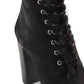 Botas sociais femininas DKNY Darcy com cadarço, pretas, tamanho 9,5