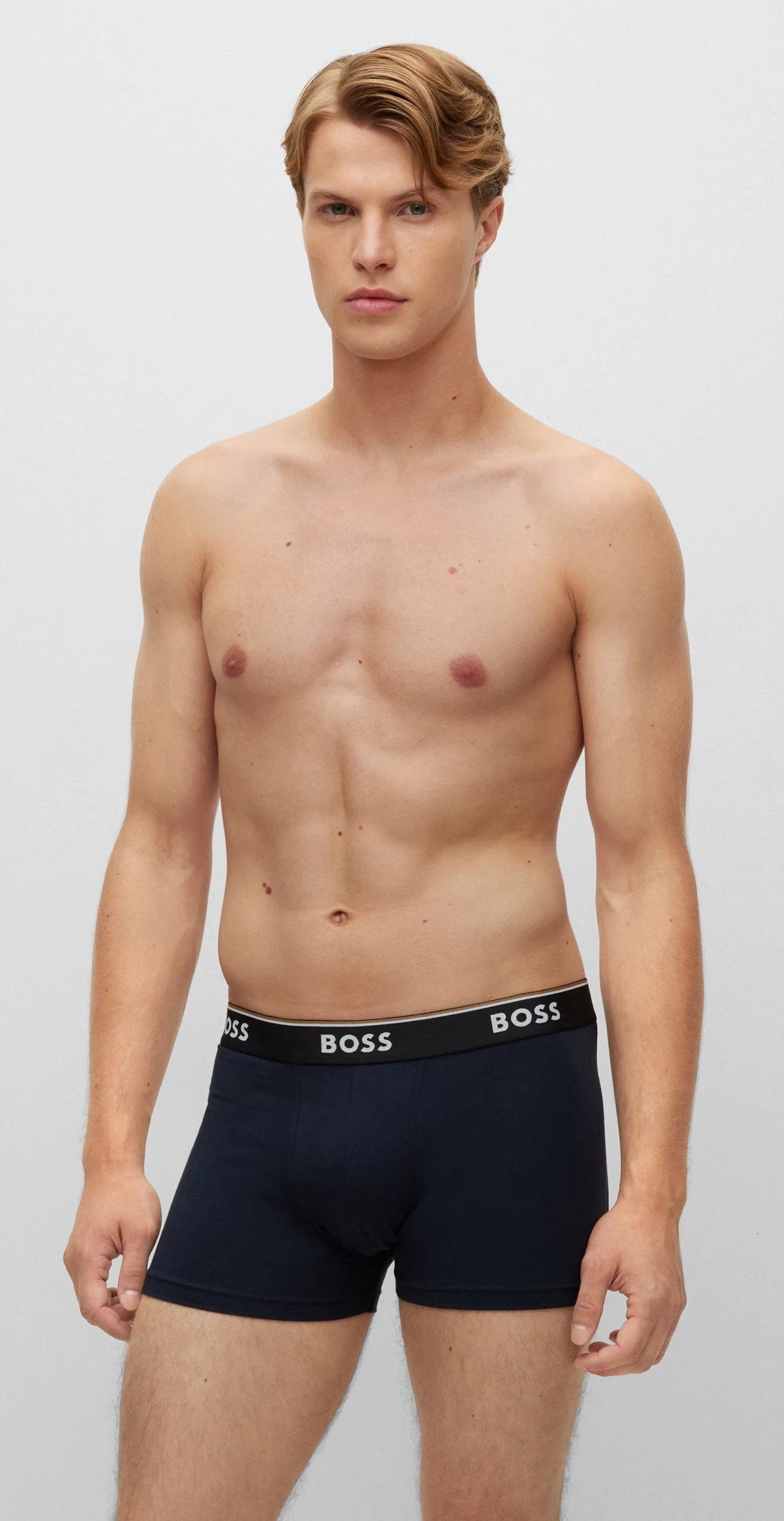 Pacote com 3 cuecas masculinas Hugo Boss Power Stretch de algodão, tamanhos variados, médios