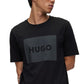 Camiseta masculina com estampa de logotipo Hugo Boss Dulive 222 Box, preta, tamanho médio