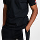 Camisa polo masculina Hugo Boss Dovember Classic Fit com estampa de logotipo xadrez, preta, tamanho médio