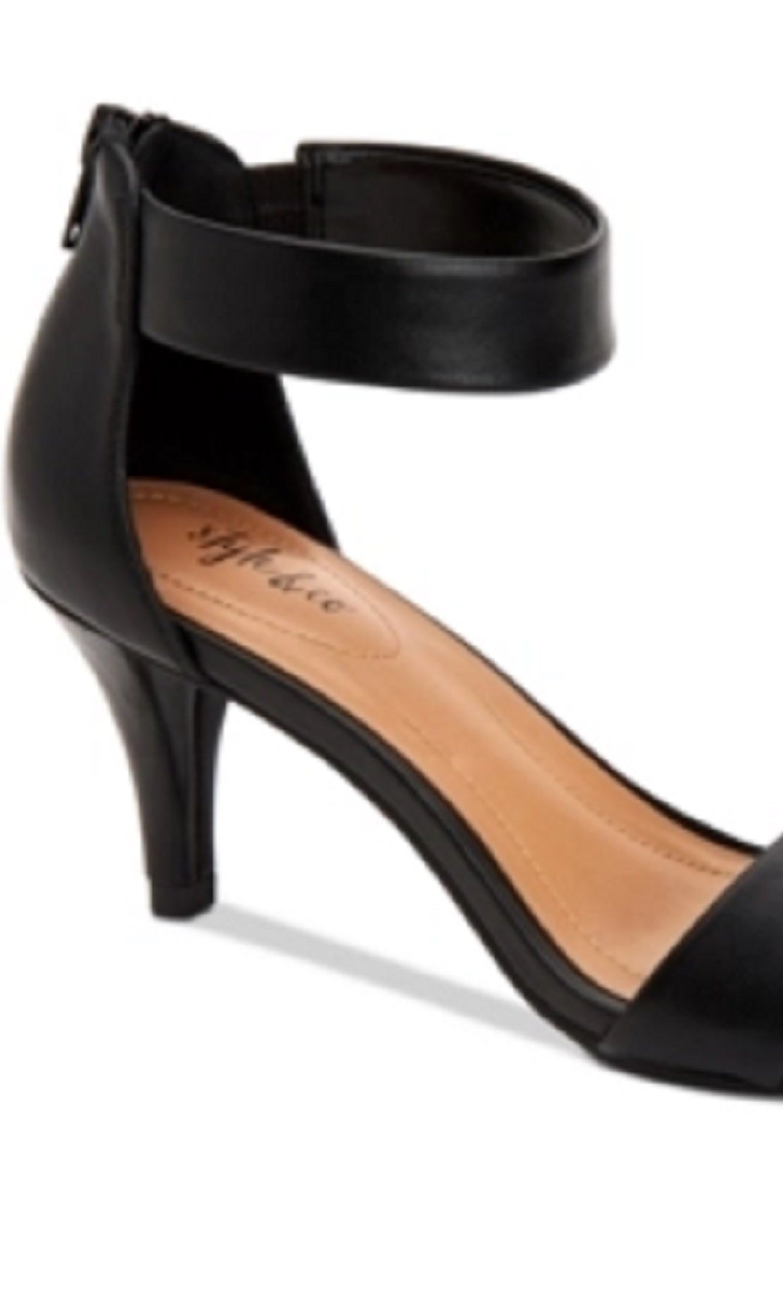 Sandálias sociais femininas Paycee de duas peças, pretas, tamanho 11 M