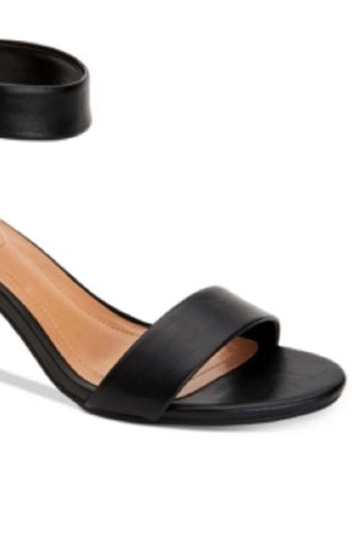 Sandálias sociais femininas Paycee de duas peças, pretas, tamanho 11 M