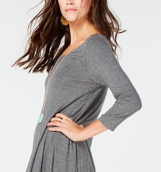 Vestido rodado feminino Style &amp; Co cinza tamanho pequeno M