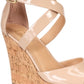 Material Girl Sandálias plataforma casuais Steffy Peep Toe femininas, marrom, tamanho 8 M