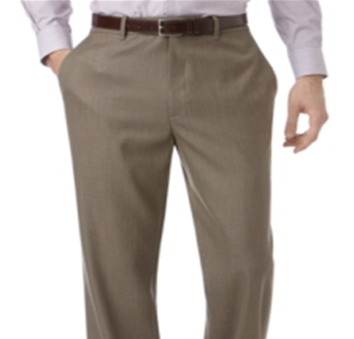 Calça social masculina Perry Ellis Folio Flex Sharkskin marrom tamanho 38x32