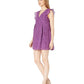 Vestido de coquetel feminino BCBGeneration com mangas esvoaçantes e decote em V duplo, roxo, tamanho X-S