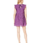 Vestido de coquetel feminino BCBGeneration com mangas esvoaçantes e decote em V duplo, roxo, tamanho X-S