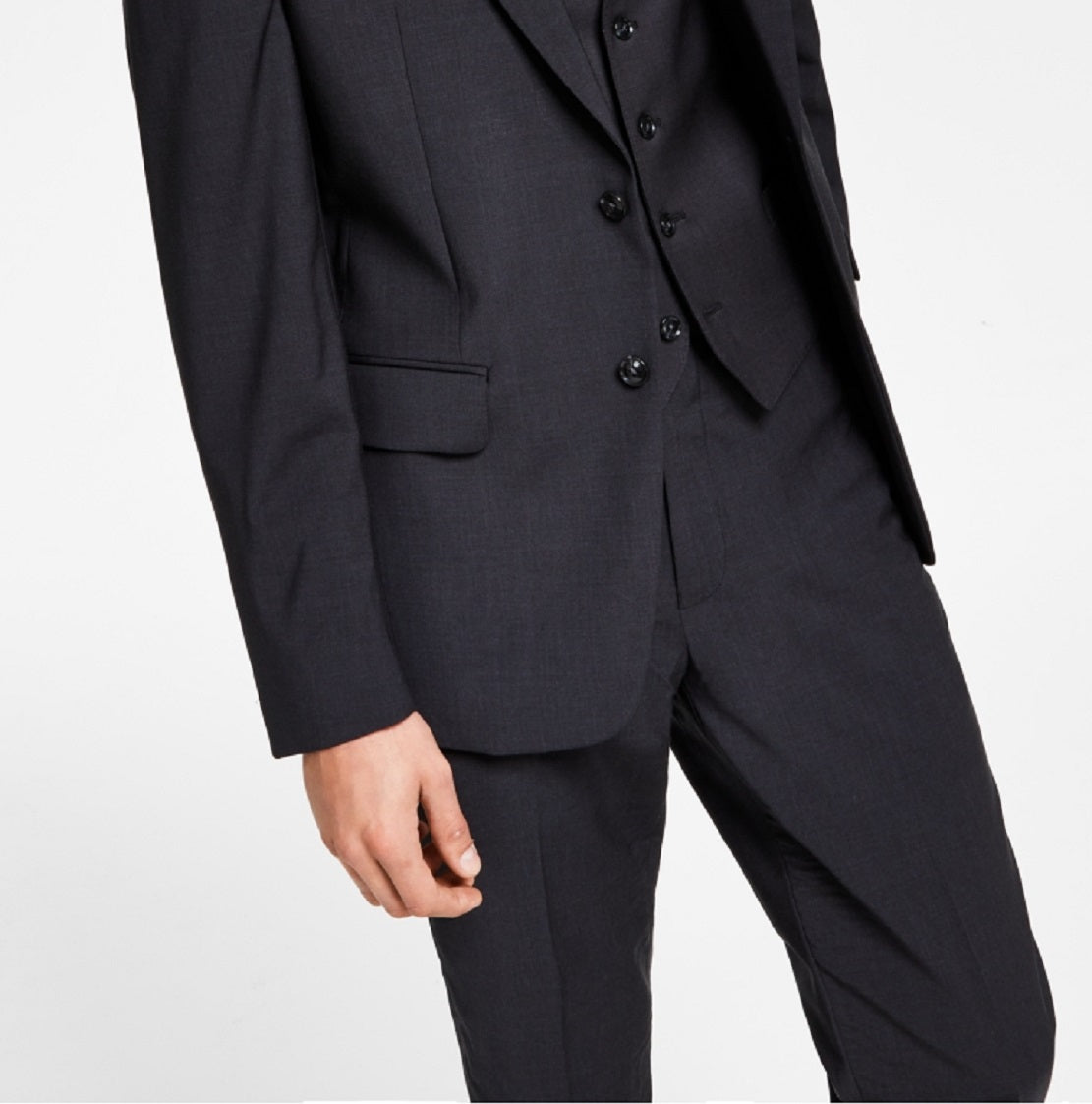 Calvin Klein Infinite Stretch Solid Slim Fit Terno Masculino Preto Tamanho 42