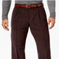 Calça de veludo cotelê casual plissada masculina Ralph Lauren, marrom, tamanho 32x34
