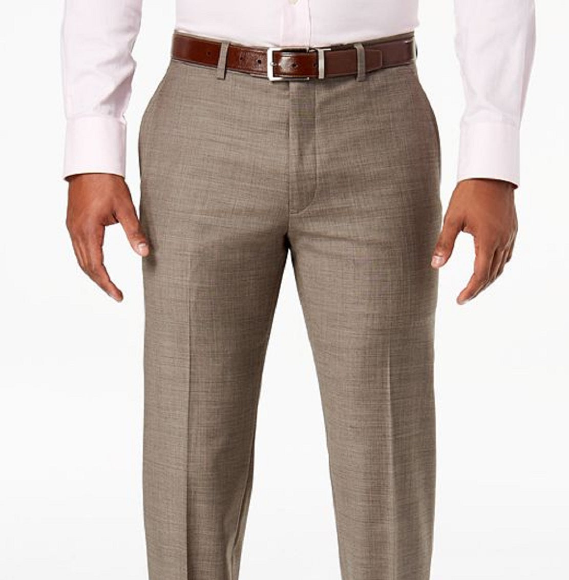 Calça de terno Tommy Hilfiger Modern Fit Th Flex Stretch Masculina Marrom Tamanho 32X30