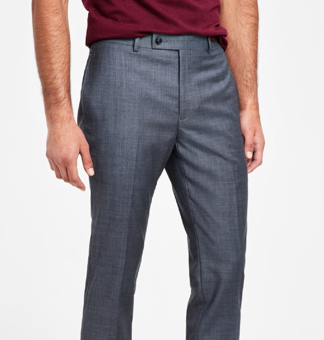 Calça de terno Calvin Klein X Fit Slim Fit Stretch Masculina Cinza Tamanho 30X30