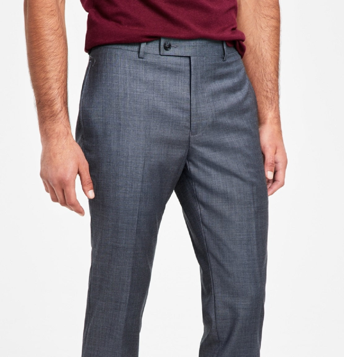 Calça de terno Calvin Klein X Fit Slim Fit Stretch Masculina Azul Tamanho 34X30