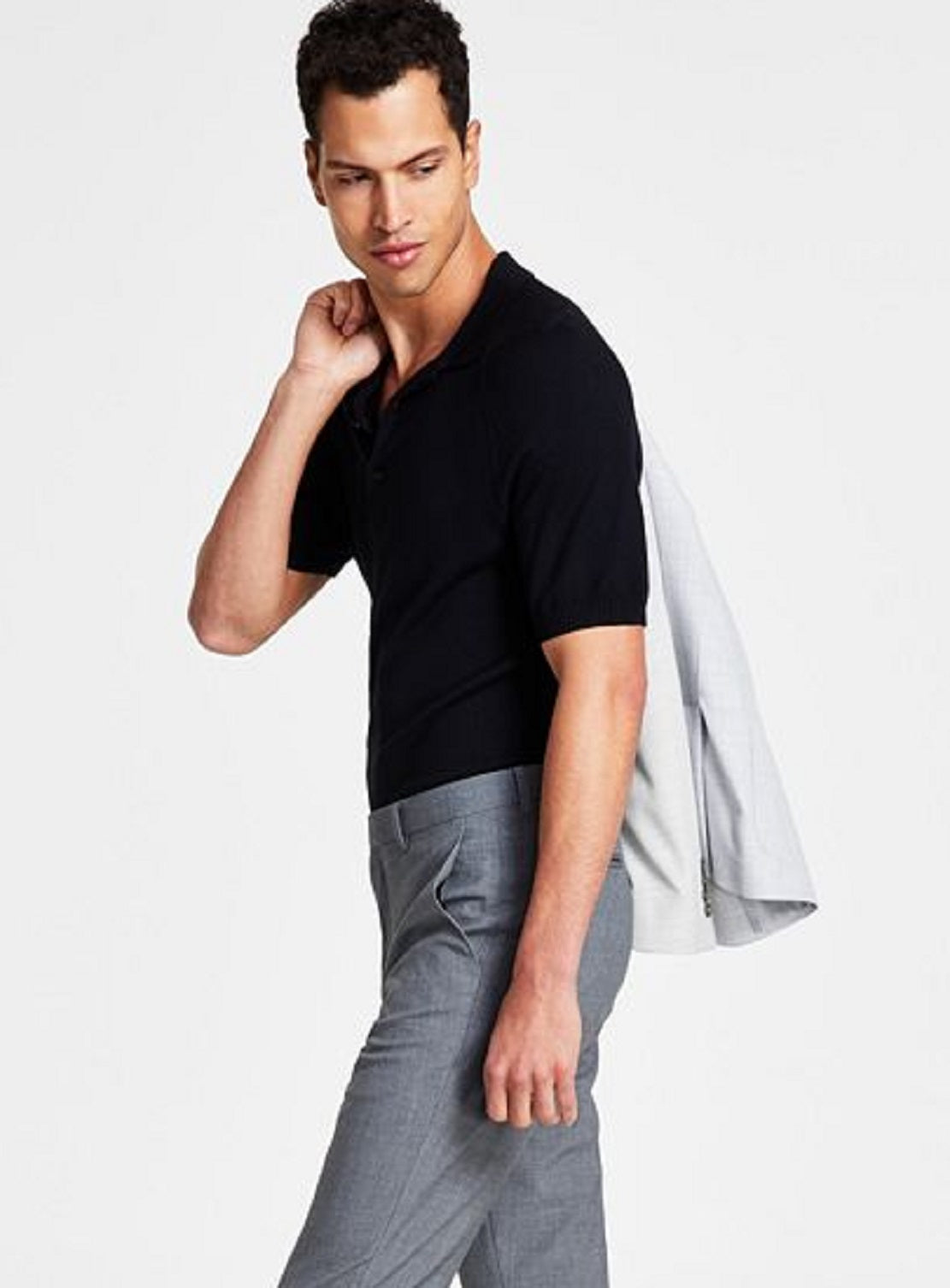 Calça social skinny Calvin Klein Infinite Stretch masculina, cinza, tamanho 31x3