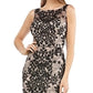 Vestido feminino bordado com fenda lateral da JS Collections, preto, tamanho 12