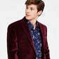 Blazer masculino Alfani Slim Fit de veludo liso, vermelho, tamanho 40