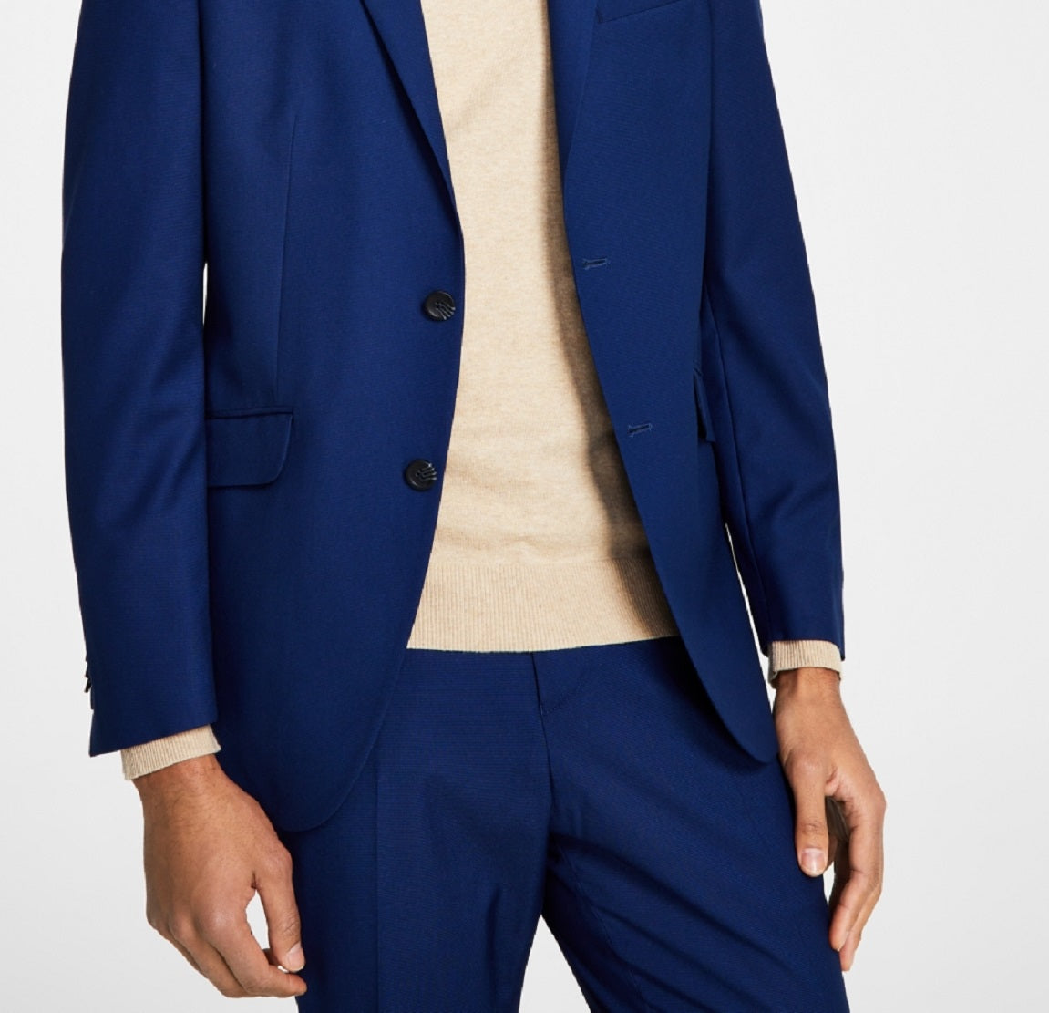 Jaqueta masculina Kenneth Cole Reaction Slim Fit azul tamanho 40