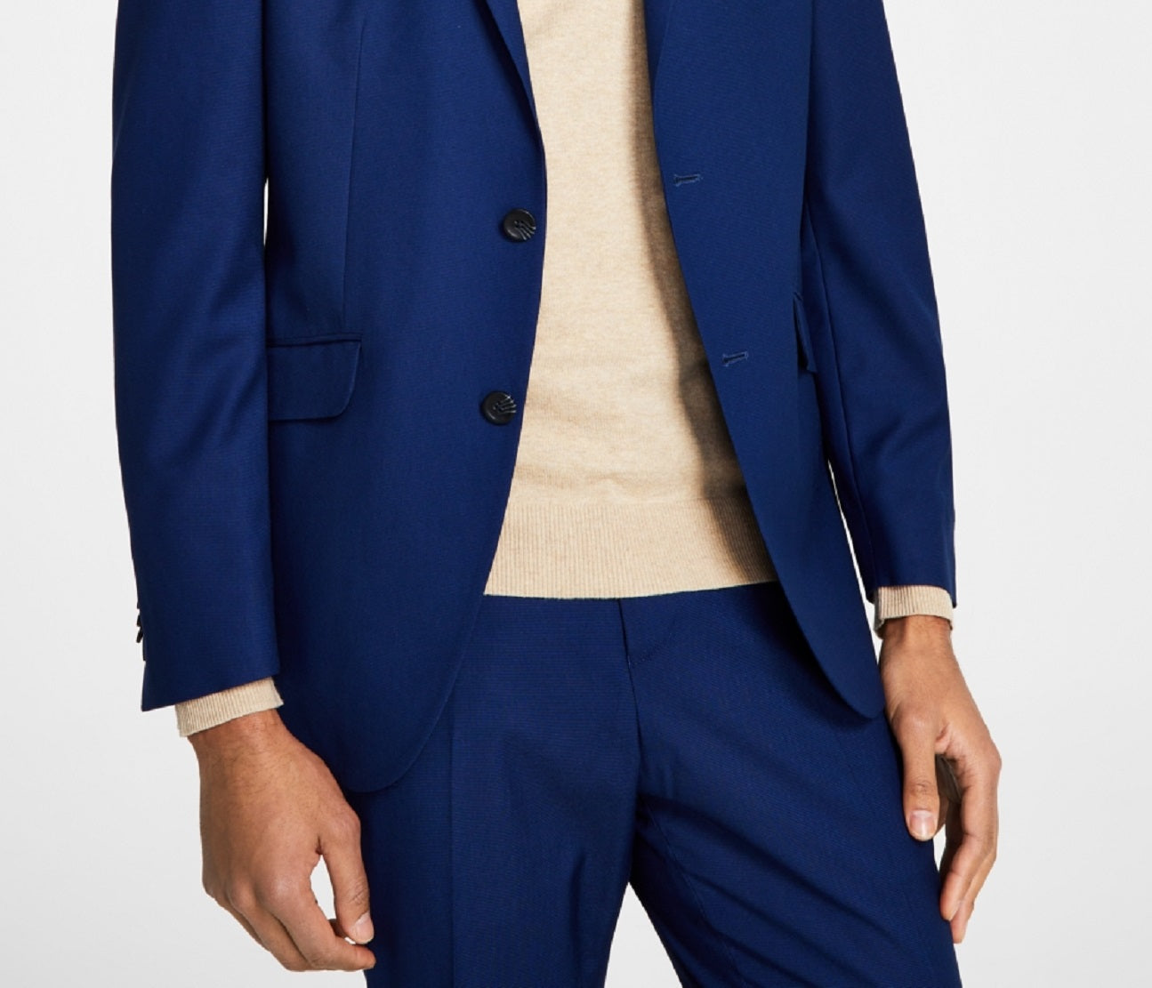 Kenneth Cole Reaction Techni Cole Suit Separado Slim Fit Paletó Azul Tamanho 44