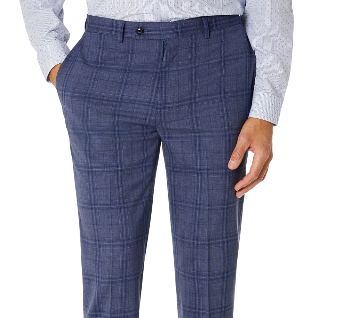 Calvin Klein Terno Masculino Slim Fit Xadrez Calça Separada Azul Tamanho 32X34