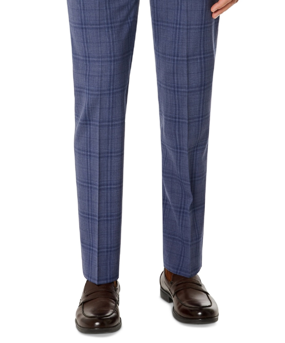 Calvin Klein Terno Masculino Slim Fit Xadrez Calça Separada Azul Tamanho 32X34