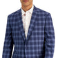 Blazer masculino slim fit estampado azul Bar III, tamanho 40