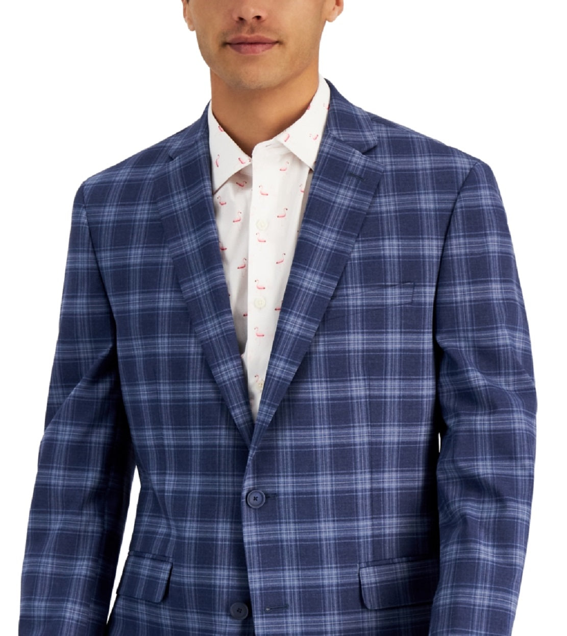 Blazer masculino slim fit estampado azul Bar III, tamanho 40