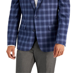 Blazer masculino slim fit estampado azul Bar III, tamanho 40