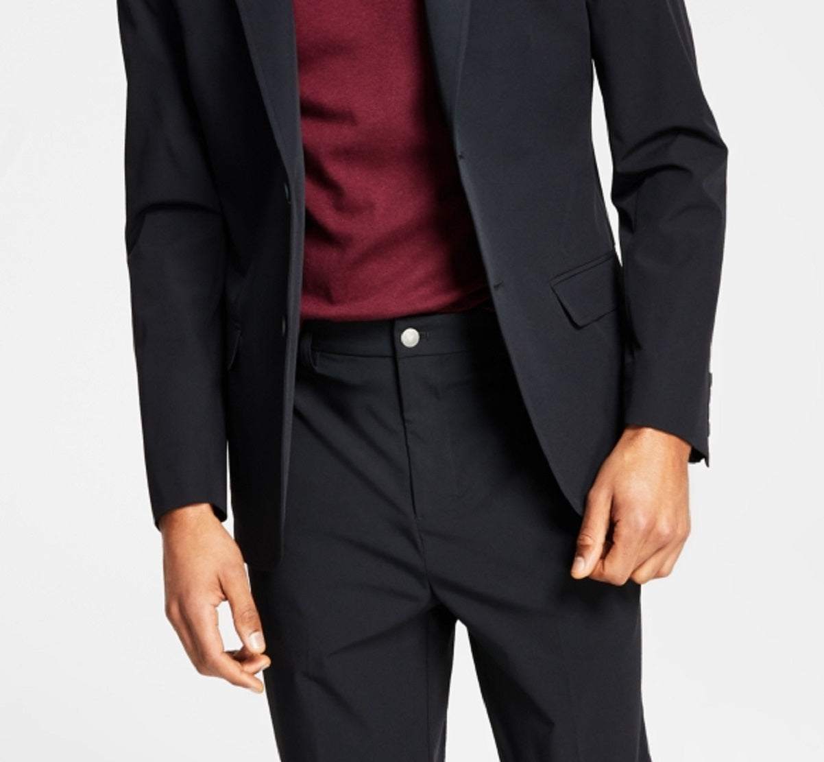 Calvin Klein Jaqueta Esportiva Masculina Slim Fit Stretch Solid Preta Tamanho 38